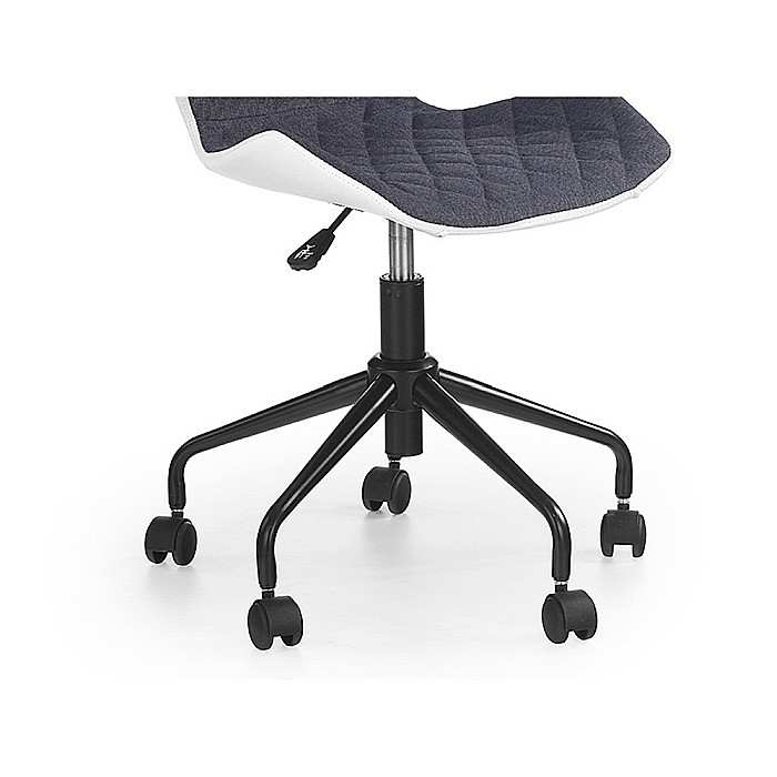 Scaun birou copii HM Matrix, Ergonomic, Cadru Metalic, Stofa/Piele ecologica, Roti pivotante, 100 Kg, Alb/Gri [4]