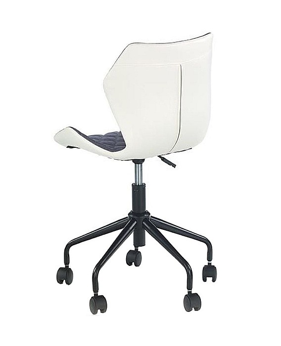 Scaun birou copii HM Matrix, Ergonomic, Cadru Metalic, Stofa/Piele ecologica, Roti pivotante, 100 Kg, Alb/Gri [5]
