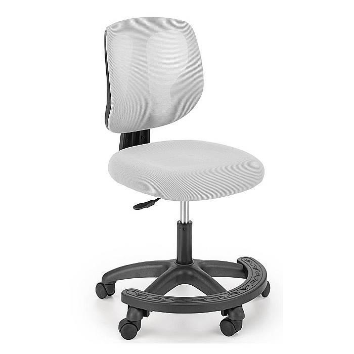 Scaun birou copii HM Nani, ergonomic, inaltime ajustabila, suport picioare, fara cotiere, mesh, 80 kg, gri [1]