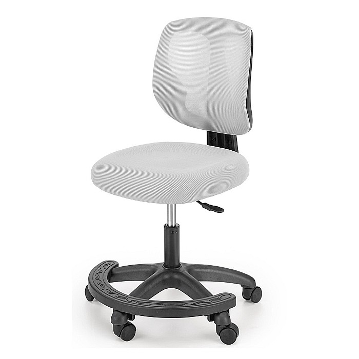 Scaun birou copii HM Nani, ergonomic, inaltime ajustabila, suport picioare, fara cotiere, mesh, 80 kg, gri [2]