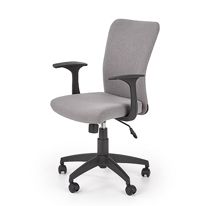 Scaun birou copii HM Nody, mecanism de balans, cu brate, tapiterie stofa, rotire 360 ˚, cadru polipropilena, 100 kg, gri [2]