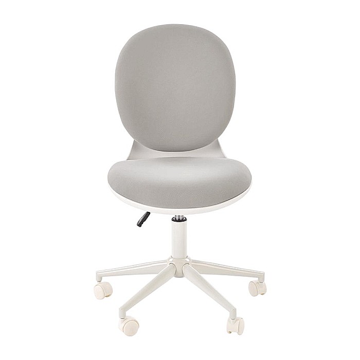 Scaun birou copii HM Orion 2, stofa, inaltime reglabila, rotire 360 ?,roti pivotante, cadru polipropilena, 80 kg, alb/gri [3]