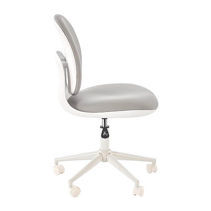 Scaun birou copii HM Orion 2, stofa, inaltime reglabila, rotire 360 ?,roti pivotante, cadru polipropilena, 80 kg, alb/gri [5]