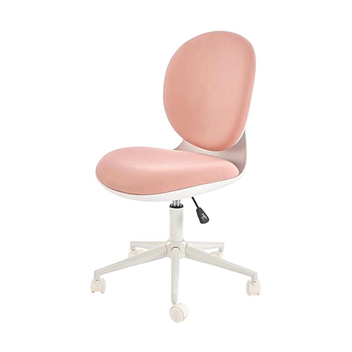 Scaun birou copii HM Orion 2, stofa, inaltime reglabila, rotire 360 ?,roti pivotante, cadru polipropilena, 80 kg, alb/roz [1]