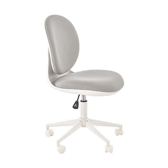 Scaun birou copii HM Orion 2, stofa, inaltime reglabila, rotire 360 ?,roti pivotante, cadru polipropilena, 80 kg, alb/gri [6]
