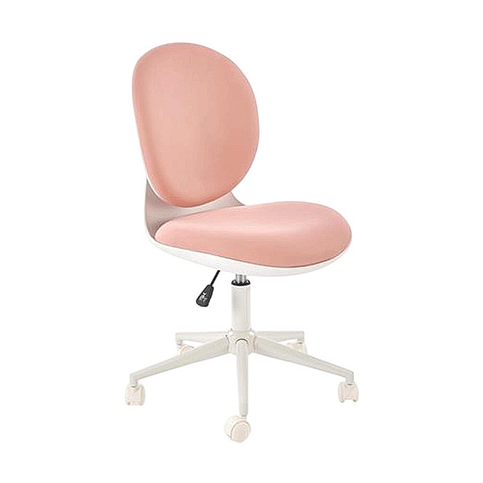 Scaun birou copii HM Orion 2, stofa, inaltime reglabila, rotire 360 ?,roti pivotante, cadru polipropilena, 80 kg, alb/roz [10]
