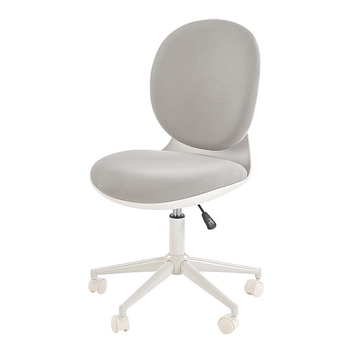 Scaun birou copii HM Orion 2, stofa, inaltime reglabila, rotire 360 ?,roti pivotante, cadru polipropilena, 80 kg, alb/gri [1]