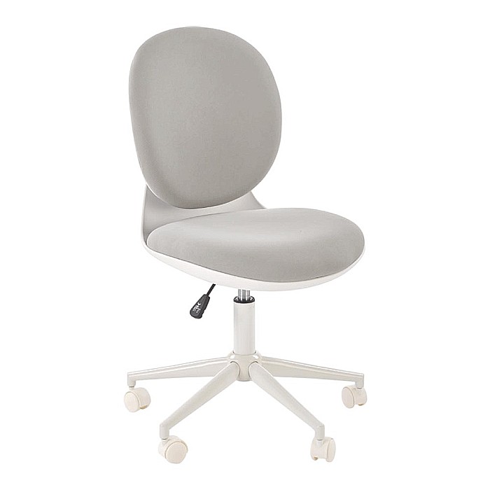 Scaun birou copii HM Orion 2, stofa, inaltime reglabila, rotire 360 ?,roti pivotante, cadru polipropilena, 80 kg, alb/gri [2]