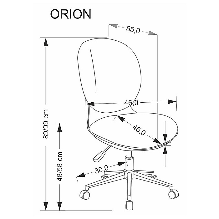 Scaun birou copii HM Orion, stofa, inaltime reglabila, rotire 360 ?,roti pivotante, cadru polipropilena, 80 kg, negru/gri [11]