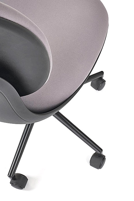 Scaun birou copii HM Orion, stofa, inaltime reglabila, rotire 360 ?,roti pivotante, cadru polipropilena, 80 kg, negru/gri [5]