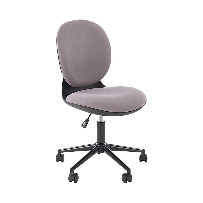 Scaun birou copii HM Orion, stofa, inaltime reglabila, rotire 360 ?,roti pivotante, cadru polipropilena, 80 kg, negru/gri [1]