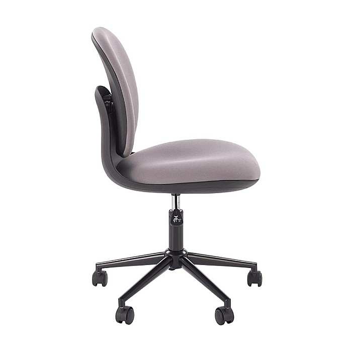 Scaun birou copii HM Orion, stofa, inaltime reglabila, rotire 360 ?,roti pivotante, cadru polipropilena, 80 kg, negru/gri [10]