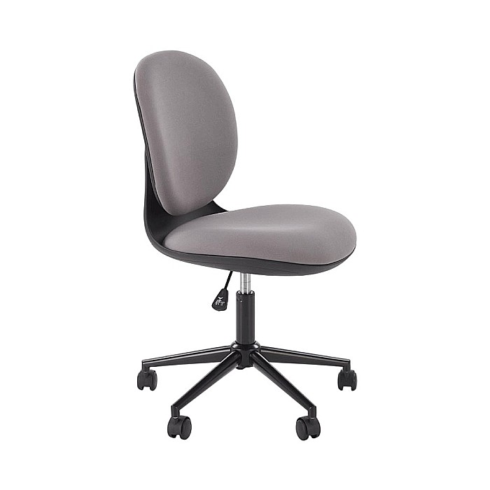 Scaun birou copii HM Orion, stofa, inaltime reglabila, rotire 360 ?,roti pivotante, cadru polipropilena, 80 kg, negru/gri [2]