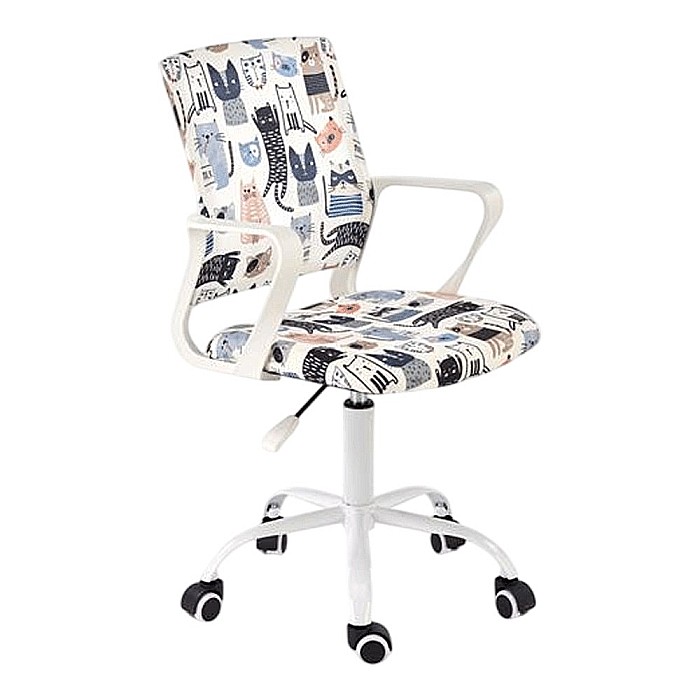 Scaun birou copii HM Oris, stofa, baza metalica, inaltime reglabila, rotatie 360°, 80 kg, multicolor [2]