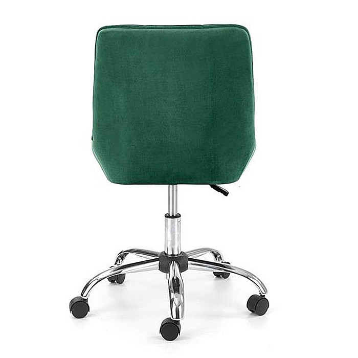 Scaun birou copii HM Rico, ergonomic, stofa tip catifea, cadru polipropilena, pivotant, inaltime reglabila, 100 kg, verde [2]