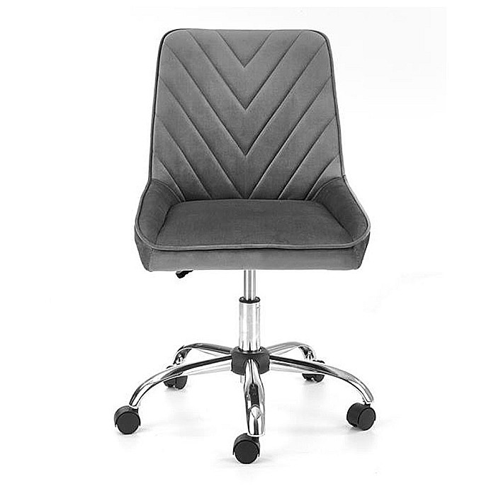 Scaun birou copii HM Rico, ergonomic, stofa tip catifea, cadru polipropilena, 100 kg, gri [2]