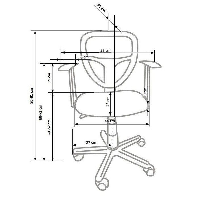 Scaun birou copii HM Spiker, mesh, cadru polipropilena, cu brate, ajustabil pe inaltime, 100 kg, mov [3]