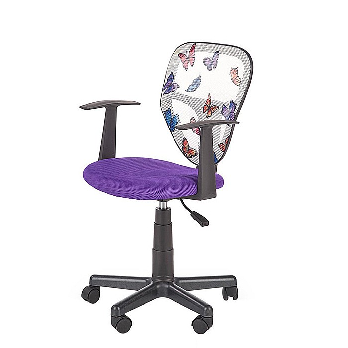 Scaun birou copii HM Spiker, mesh, cadru polipropilena, cu brate, ajustabil pe inaltime, 100 kg, mov [2]