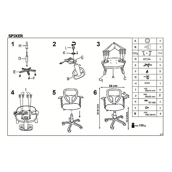 Scaun birou copii HM Spiker, mesh, cadru polipropilena, cu brate, ajustabil pe inaltime, 100 kg, mov [4]