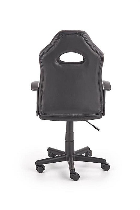 Scaun birou copii HM Storm, piele ecologica, inaltime ajustabila, rotire 360 ˚, 100 kg, negru/rosu [2]