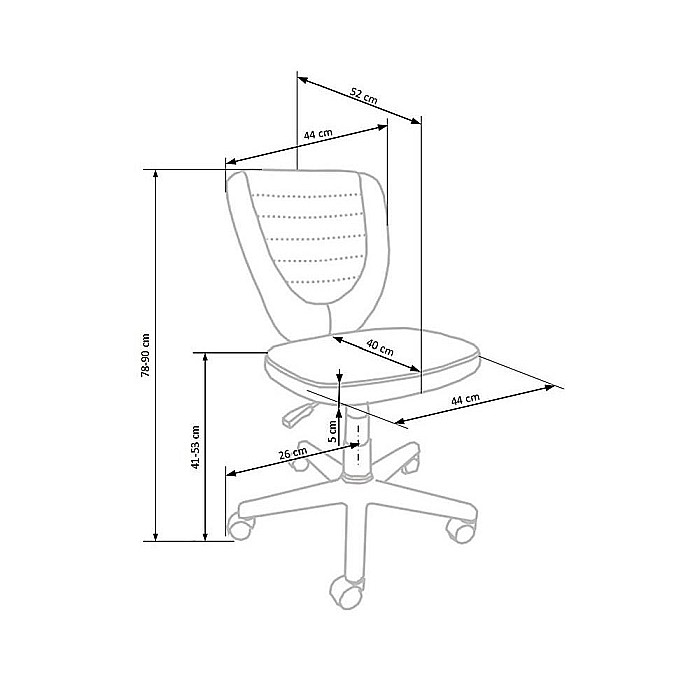 Scaun birou copii HM Toby, ergonomic, cadru polipropilena, rotativ, inaltime reglabila, roti pivotante, 80 kg, gri/roz [7]