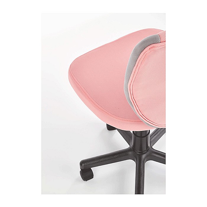 Scaun birou copii HM Toby, ergonomic, cadru polipropilena, rotativ, inaltime reglabila, roti pivotante, 80 kg, gri/roz [5]