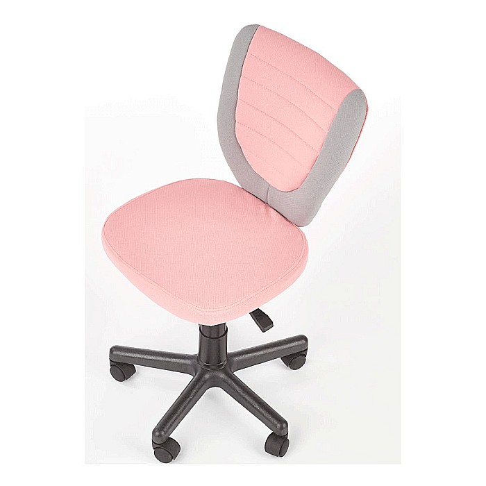 Scaun birou copii HM Toby, ergonomic, cadru polipropilena, rotativ, inaltime reglabila, roti pivotante, 80 kg, gri/roz [2]