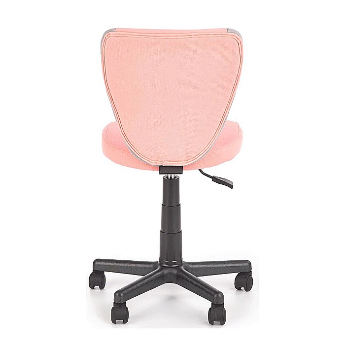 Scaun birou copii HM Toby, ergonomic, cadru polipropilena, rotativ, inaltime reglabila, roti pivotante, 80 kg, gri/roz [6]