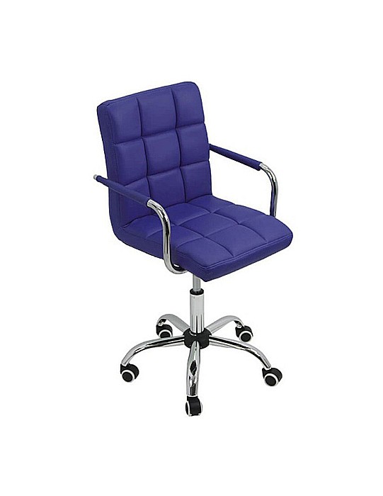 Scaun birou copii OFF 328, piele ecologica, ergonomic, cu brate, inatime ajustabila, 70 kg, albastru [2]