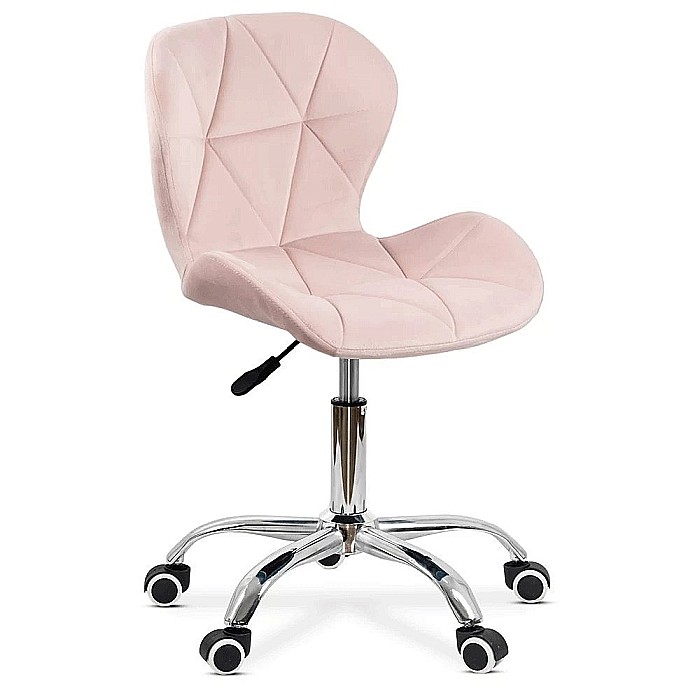 Scaun birou copii OFF 334, ergonomic, rotativ, catifea, cadru cromat, inaltime ajustabila, 100 kg [1]