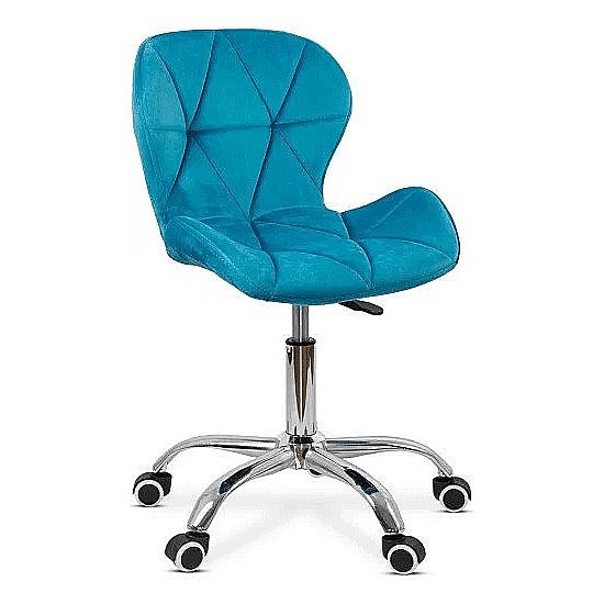 Scaun birou copii OFF 334, ergonomic, rotativ, catifea, cadru cromat, inaltime ajustabila, 100 kg [2]