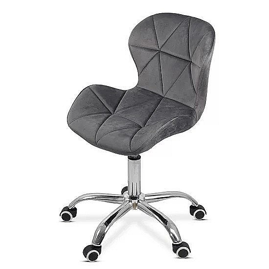 Scaun birou copii OFF 334, ergonomic, rotativ, catifea, cadru cromat, inaltime ajustabila, 100 kg [1]