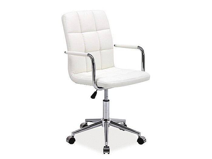 Scaun birou copii SL Q022, ergonomic, cadru otel, piele ecologica, inaltime ajustabila, rotatie 360°, 60 Kg, alb [1]