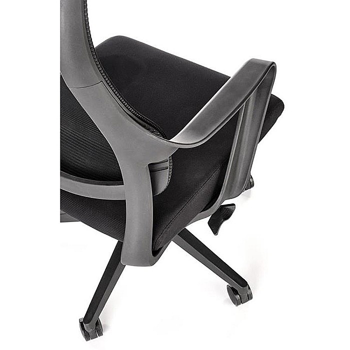 Scaun birou cu mesh Hm Loreto, ergonomic, suport lombar, baza polipropilena, mecanism de balans, inaltime reglabila, material respirabil, 100 kg, negru [7]