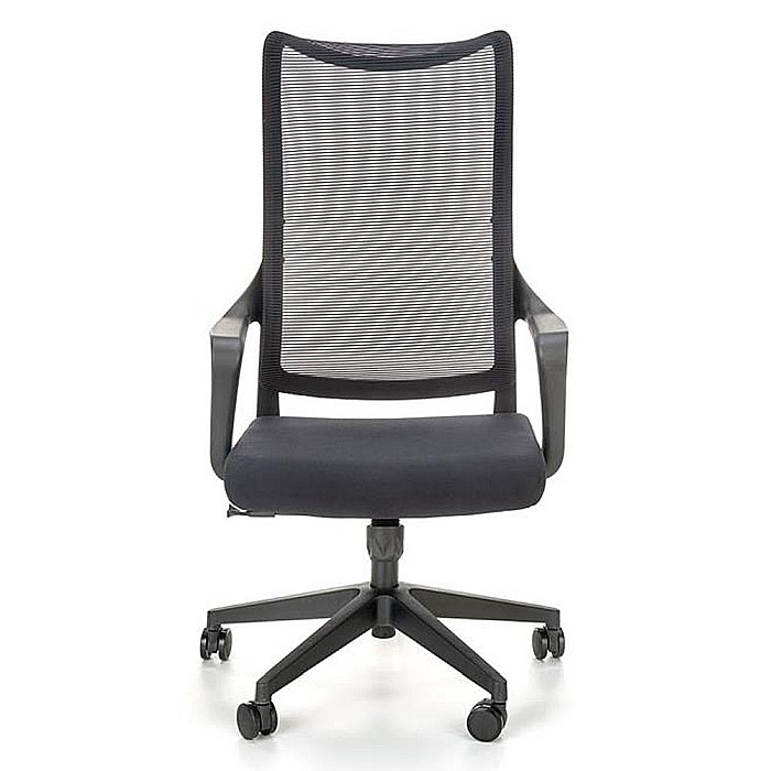 Scaun birou cu mesh Hm Loreto, ergonomic, suport lombar, baza polipropilena, mecanism de balans, inaltime reglabila, material respirabil, 100 kg, negru [4]