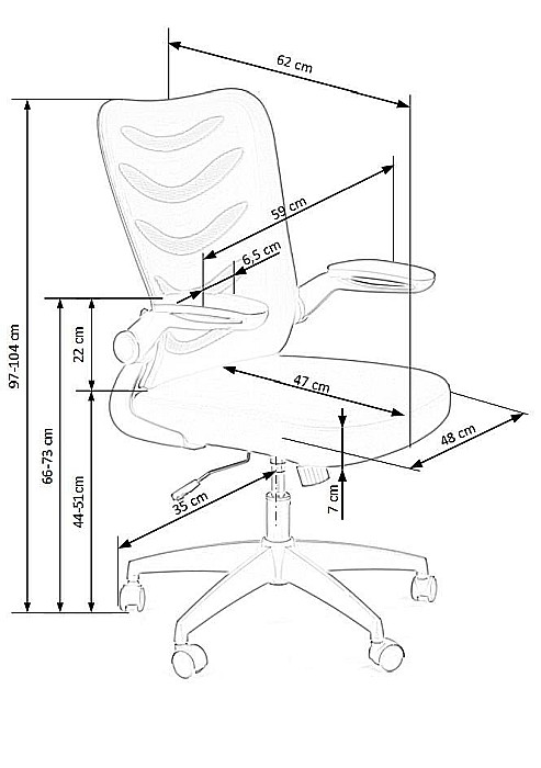 Scaun birou cu mesh HM Lovren, ergonomic, suport lombar, inaltime reglabila, cotiere rabatabile, baza polipropilena, 100 kg, negru/gri [6]