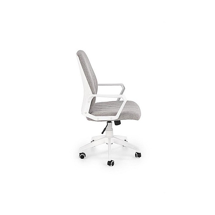 Scaun birou cu stofa, HM Spin 2, mecanism de balans, ergonomic, cadru polipropilena, cu brate, 100 kg, gri [4]
