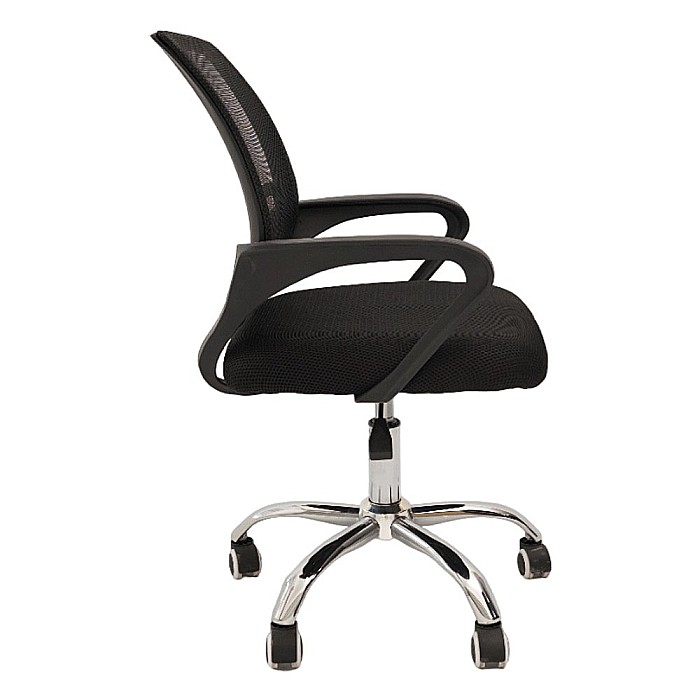 Scaun birou ergonomic AB002, mesh, inaltime reglabila, baza cromata, suport lombar, 90 kg, negru [3]