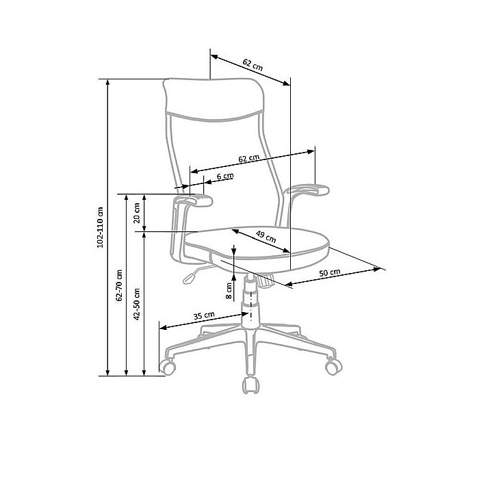 Scaun birou ergonomic HM Arctic, stofa, mecanism de balans, cadru polipropilena, rotatie 360°, 100 kg, gri [3]