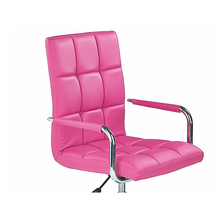 Scaun birou ergonomic, HM Gonzo 2, cadru cromat, tapiterie piele ecologica, mecanism de balans, roti pivotante, 90 kg, roz [4]