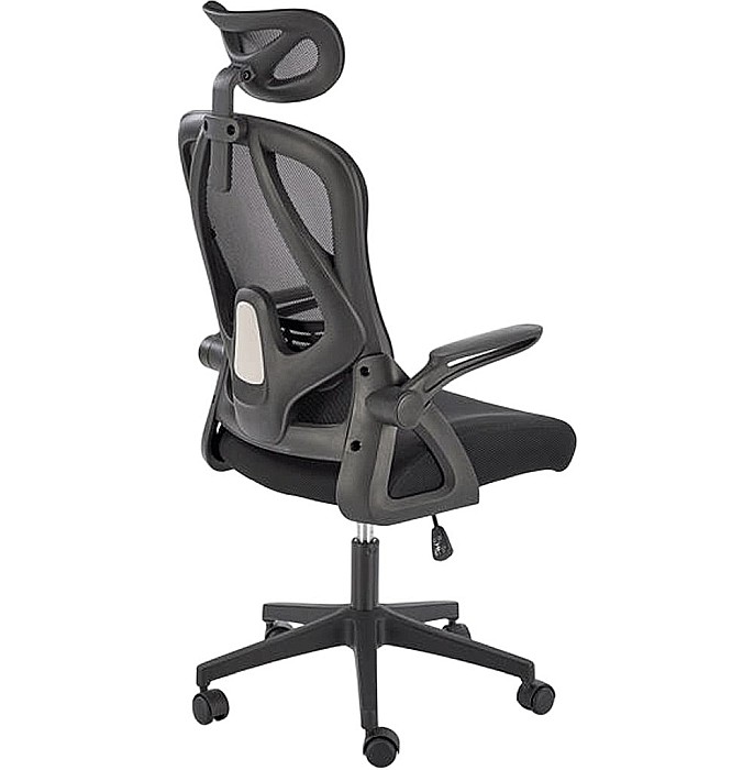 Scaun birou ergonomic HM Negro, mesh, mecanism balans, suport lombar, tetiera ajustabila,100 kg, negru [4]