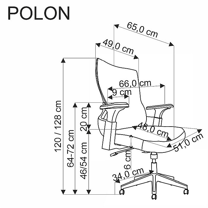 Scaun birou ergonomic HM Polon, mesh, mecanism inclinare, baza polipropilena, suport lombar, tetiera, 100 kg, negru [13]