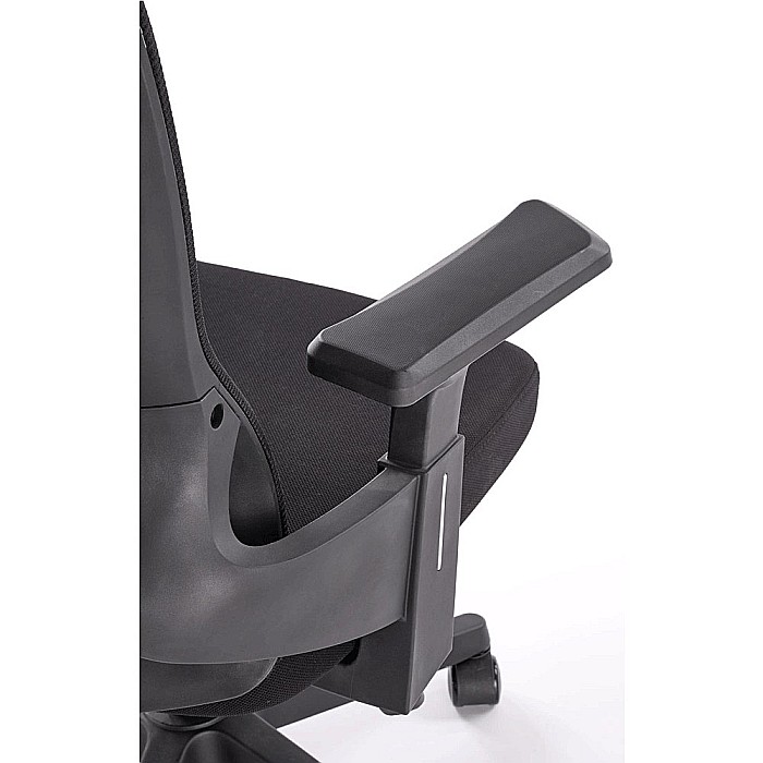 Scaun birou ergonomic HM Polon, mesh, mecanism inclinare, baza polipropilena, suport lombar, tetiera, 100 kg, negru [8]