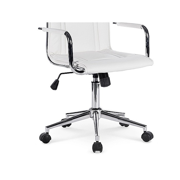 Scaun birou ergonomic, HM Porto 2, mecanism de balans, brate tapitate, cadru cromat, 100 kg, alb [7]