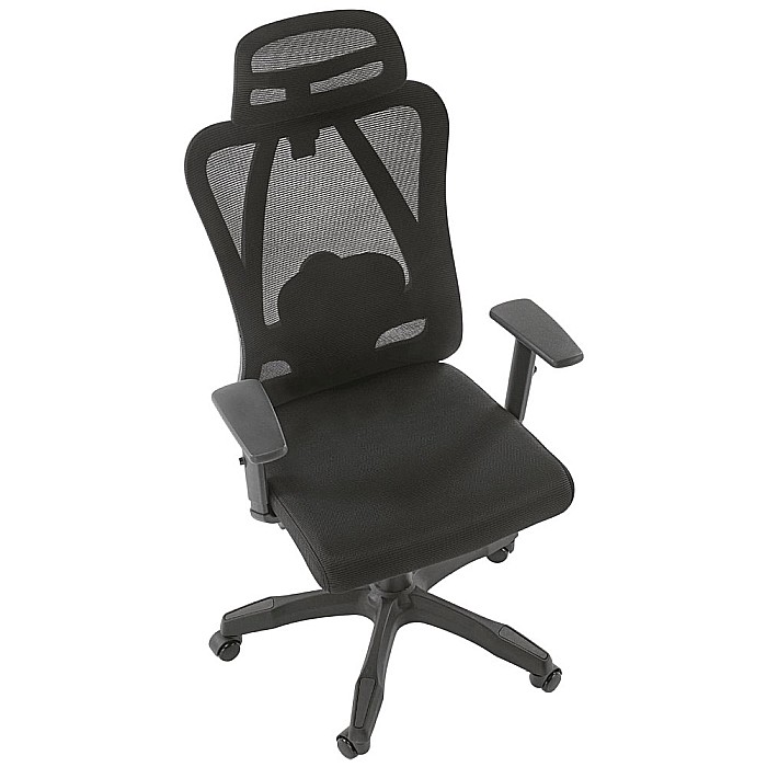 Scaun birou ergonomic HM Ramos, mesh, mecanism multiblock, baza polipropilena, suport lombar reglabil, cotiere ajustabile, 120 kg, negru [5]