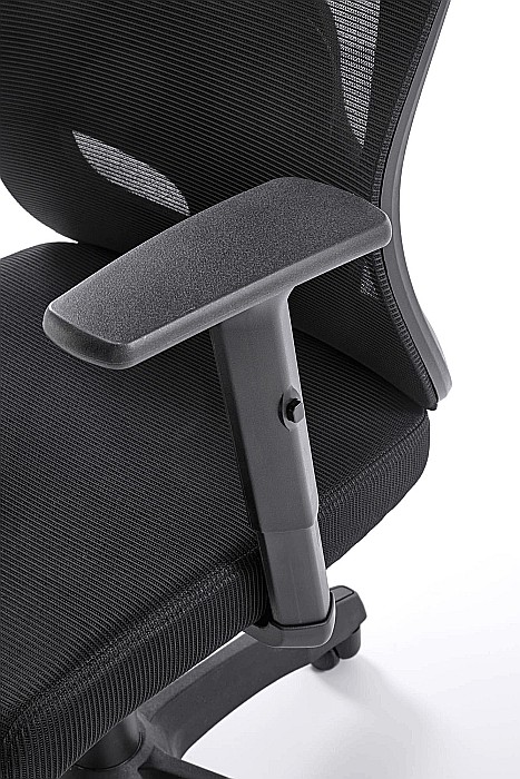 Scaun birou ergonomic HM Ramos, mesh, mecanism multiblock, baza polipropilena, suport lombar reglabil, cotiere ajustabile, 120 kg, negru [9]