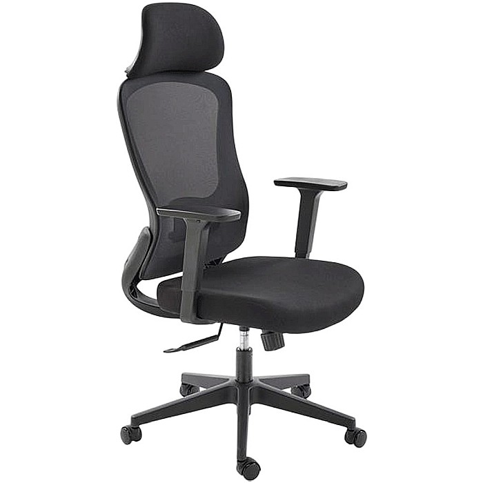 Scaun birou ergonomic HM Sonar, mesh, mecanism multiblock, suport lombar, cotiere reglabile,120 kg, negru [2]