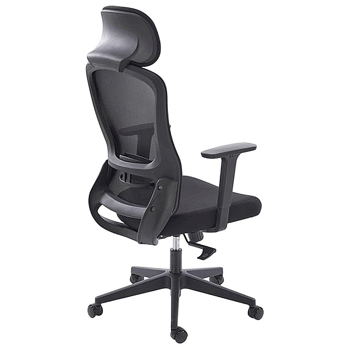 Scaun birou ergonomic HM Sonar, mesh, mecanism multiblock, suport lombar, cotiere reglabile,120 kg, negru [10]