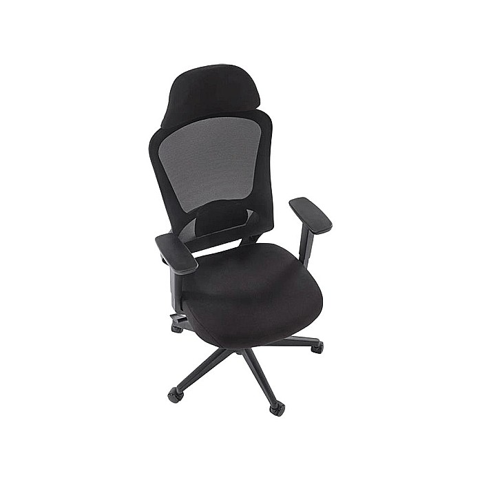 Scaun birou ergonomic HM Sonar, mesh, mecanism multiblock, suport lombar, cotiere reglabile,120 kg, negru [4]