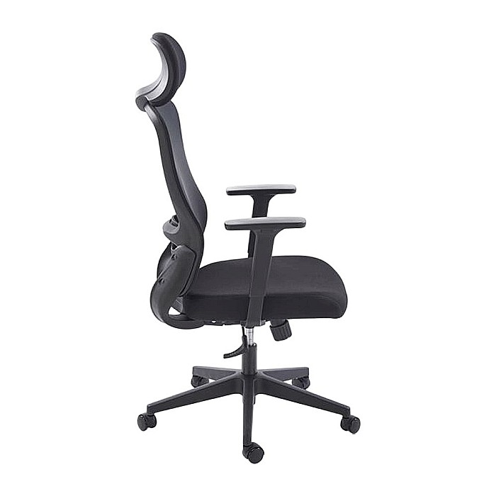 Scaun birou ergonomic HM Sonar, mesh, mecanism multiblock, suport lombar, cotiere reglabile,120 kg, negru [6]